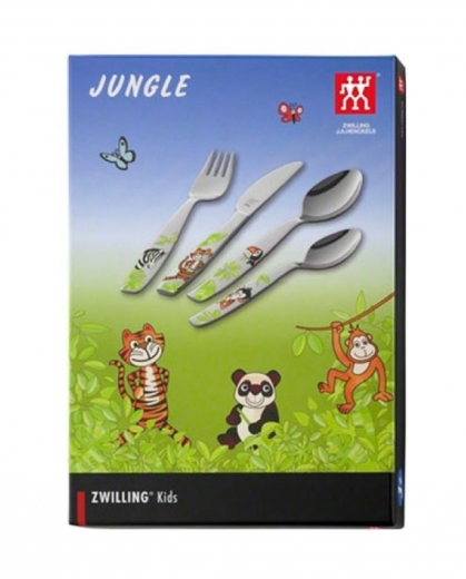 Couverts pour enfants avec gravure du nom Marque : ZWILLING / Motif : JUNGLE (coloré)