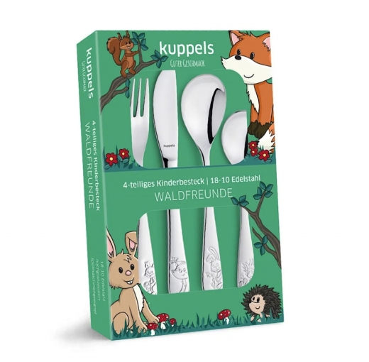 Couverts pour enfants avec gravure du nom/motif Amis de la forêt