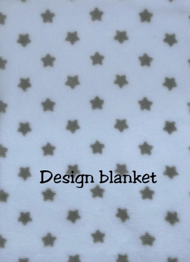 Couverture de bébé avec consolation brodée avec nom et date de naissance/douce et douce / 1A qualité (gris éléphant étoiles)