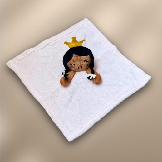 Couverture de bébé avec consolation brodée avec nom et date de naissance/douceur / 1A qualité (Princesse 3)
