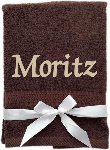 Serviette de bain avec broderie personnalisée comme par ex. nom / 30x50 cm / 100x50 cm / 70x140 cm / brun café