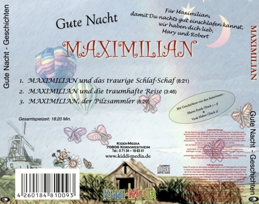 3 histoires de bonne nuit personnalisées sur CD