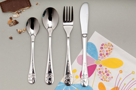 Couverts pour enfants avec gravure du nom motif "TEDDY"