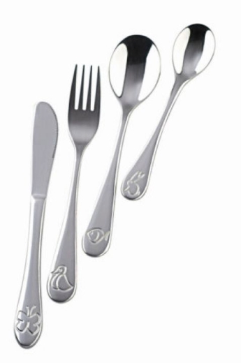 Couverts pour enfants avec gravure du nom, motif "ANIMAUX"