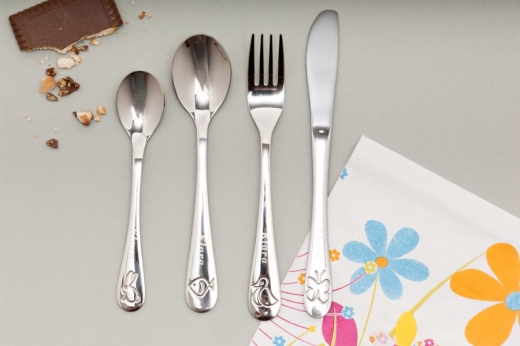 Couverts pour enfants avec gravure du nom, motif "ANIMAUX"