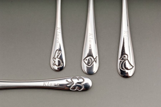 Couverts pour enfants avec gravure du nom, motif "ANIMAUX"