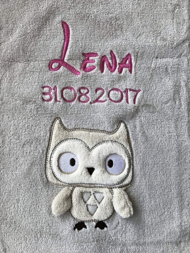 Couverture de bébé - brodé avec le nom - gris EULE