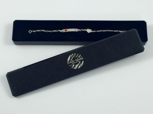 Bracelet ID avec gravure / avec cœur rouge et ange