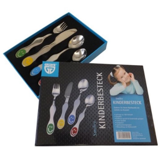 Couverts pour enfants avec gravure du nom "SMILEYS"