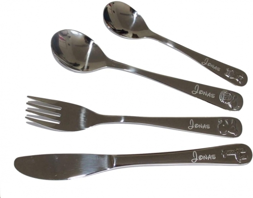 Couverts pour enfants avec gravure du nom "ZOO"