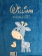 Couverture de bébé - brodé avec le nom - bleu GIRAFFE