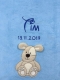 Couverture de bébé - brodé avec le nom - bleu clair DOG