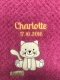 Couverture de bébé - brodé avec nom - rose - CHAT (extra moelleux)