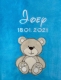 Couverture de bébé - brodé avec le nom - OURS turquoise