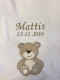 Couverture de bébé - brodée avec le nom - blanc OURS