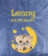 Couverture de bébé - brodé avec le nom - bleu azur OURS SUR LA LUNE