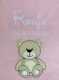 Couverture de bébé - brodé avec le nom - OURS rose