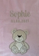 Couverture de bébé - brodé avec le nom - OURS rose