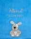 Couverture de bébé - brodé avec le nom - turquoise CHIEN