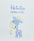Couverture de bébé - brodé avec le nom - blanc GIRAFFE bleu