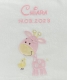 Couverture de bébé - brodé avec le nom - blanc GIRAFFE rose