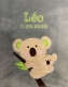 Couverture de bébé - brodé avec le nom - Anthracite KOALA