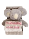 Couverture de bébé brodée avec nom & date de naissance, peluche incluse (koala / gris-beige)