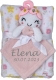 Couverture de bébé avec consolation brodée avec nom et date de naissance/douceur / 1A qualité (fillette de fleur 1)