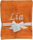 Serviette avec broderie personnalisée comme le nom / 30x50 cm / 100x50 cm / 70x140 cm / Orange