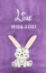 Couverture de bébé - brodé avec le nom - lilas HASE