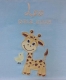 Couverture de bébé - brodé avec le nom - bleu clair GIRAFFE