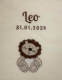 Couverture de bébé - brodé avec le nom - beige LÖWE