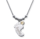 Collier pied de bébé avec gravure et cristal du mois NOVEMBRE