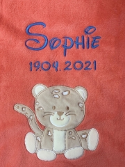 Couverture de bébé - brodé avec le nom - Coralle KATZE