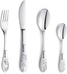 Couverts pour enfants avec gravure du nom / motif Amis de la ferme / 4 pièces (toutes les 4 gravées avec le nom)