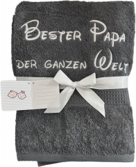 Serviette avec broderie personnalisée comme le nom / 30x50 cm / 100x50 cm / 70x140 cm / Anthracite