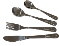 Couverts pour enfants avec gravure du nom "ZOO"